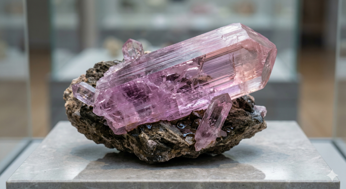 紫鋰輝石於 1902 年被發現，以寶石學家孔茲（George Frederick Kunz）命名。