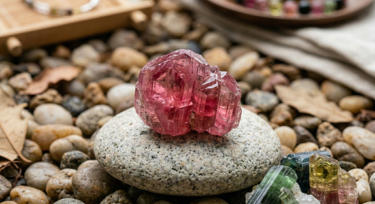 紅碧璽（Rubellite）： 象徵熱情與愛情，能增強人緣、改善人際關係，並散發個人魅力