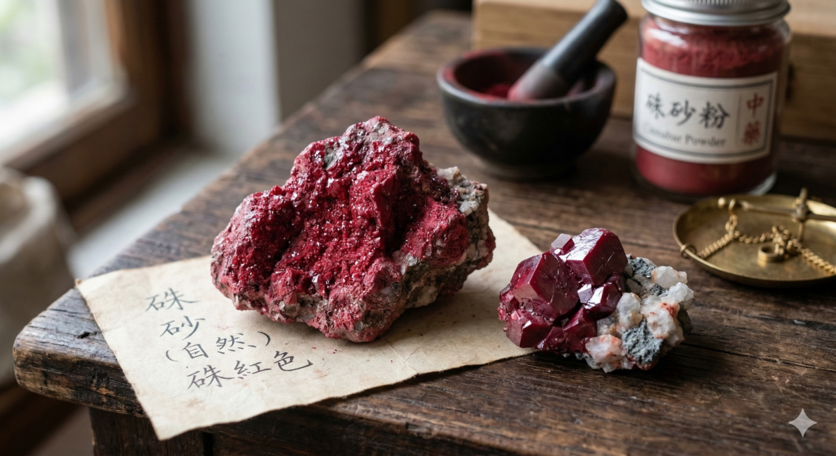 硃砂等級辨識對照：從低含量硃砂到 95% 高純度紫金砂的質地與顏色差異