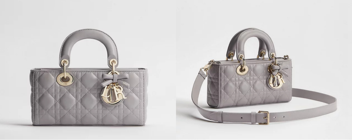 Lady D-Joy 小型包特里亞農灰 Cannage 籐格紋小羊皮，NT$175,000