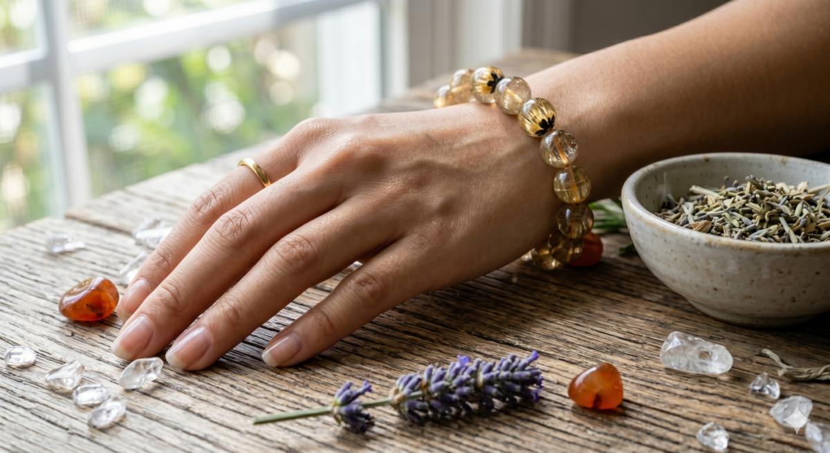 金鈦晶的髮絲較寬且成片（板鈦），金屬光澤更強；金髮晶則多為細髮狀。在能量強度與市場價值上，高品質的金鈦晶通常遠高於一般金髮晶。