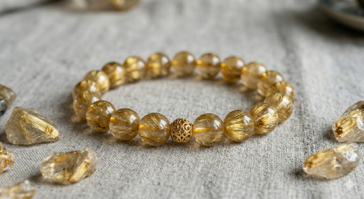 金髮晶戴左手能將財富與正向能量吸納進體內，改變自身磁場。