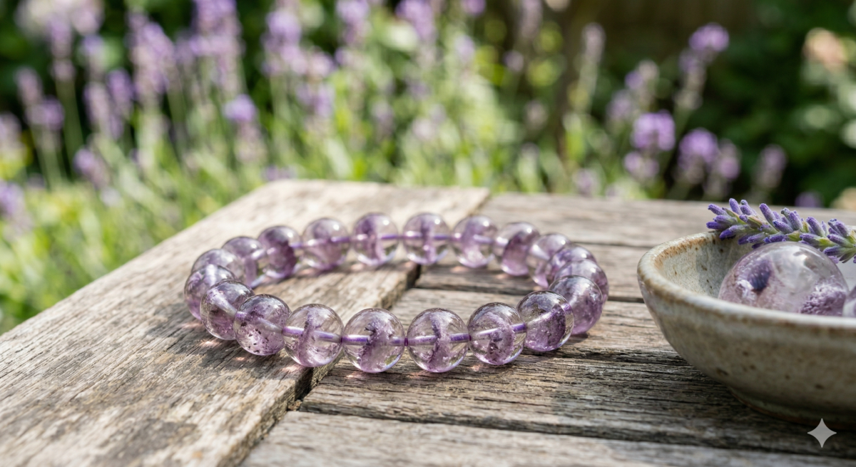 紫幽靈又稱「紫幻影水晶」，屬於天然石英家族。