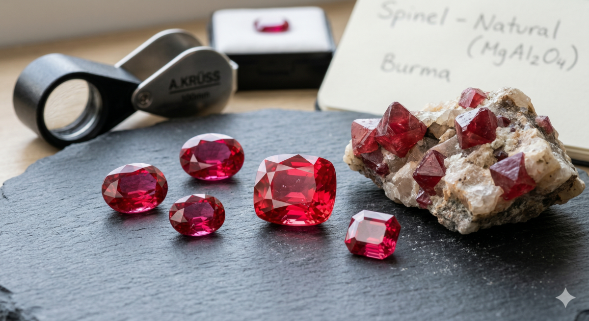 高品質的紅色尖晶石常被誤認為紅寶石