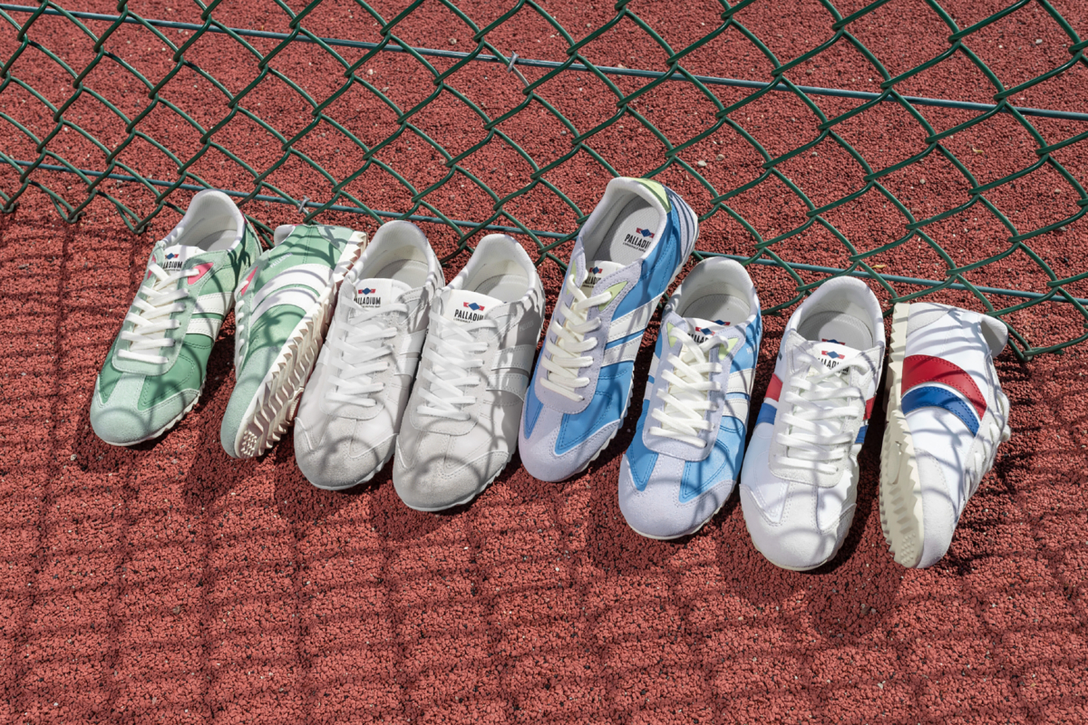 PALLARACER FLAME以品牌復古網球鞋為原型， 將標誌性彎刀火焰結合大勢薄底美學，打造率性又活力的復古運動風格