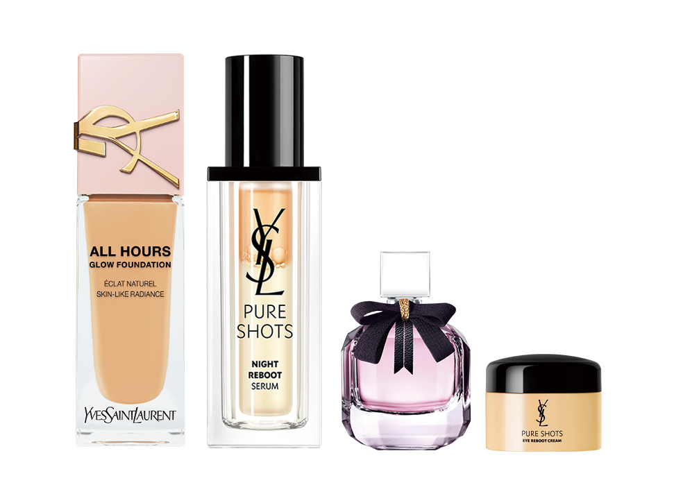 YSL 全台專櫃母親節開打期間凡購買任一底妝、保養商品享 慾望巴黎淡香精7.5ml+全新極效活萃撫紋發光眼霜5ml。 （價值NTD 1,627）