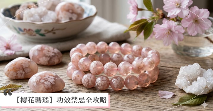 【2026櫻花瑪瑙全攻略】櫻花瑪瑙功效有哪些?顏色等級、消磁、配戴左右手秘訣一次看!