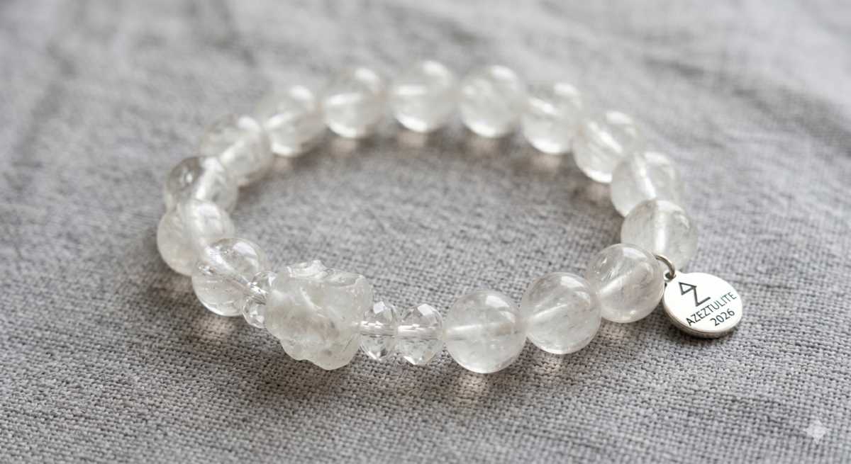 阿賽斯特萊本質上是一種石英，但它的能量頻率遠高於一般石英。其名字源自「阿澤茲（Azez）」，象徵著陪伴人類走向光明與智慧的療癒路徑。