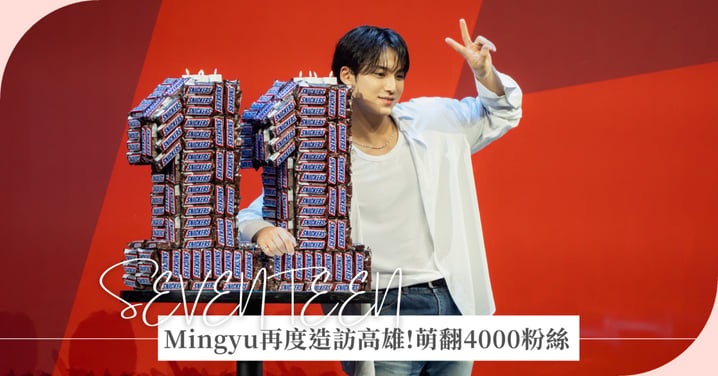 SEVENTEEN Mingyu現身高雄！甜喊「我餓了」萌翻4000粉絲，11周年燈海逼哭歐巴