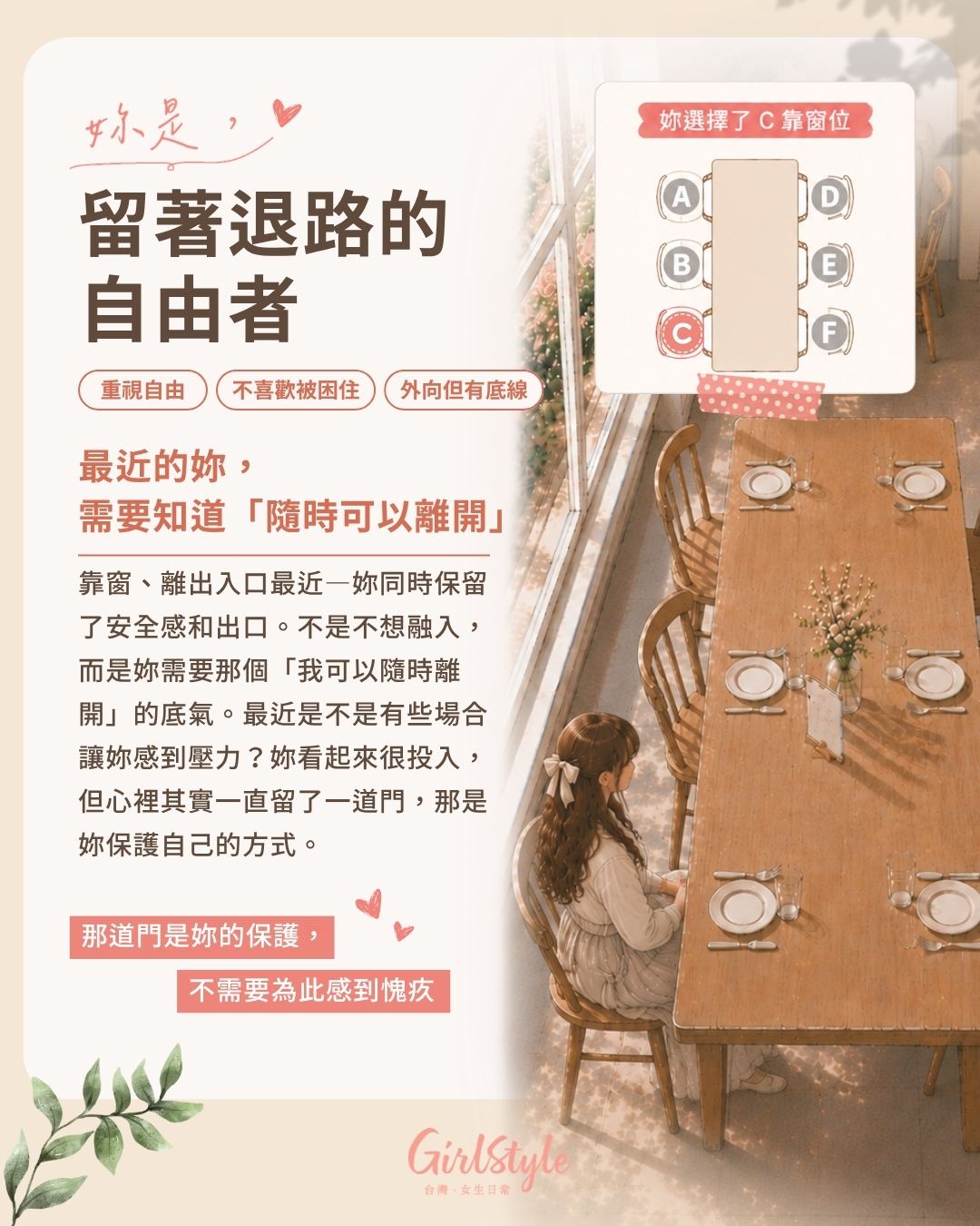 C：留著退路的自由者