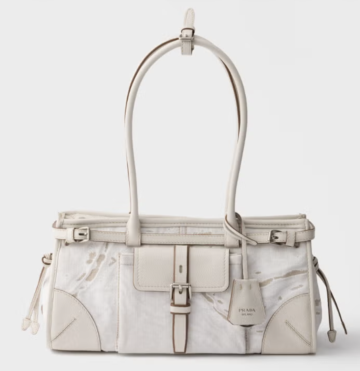 Prada Bonnie中號印花亞麻皮革手袋，NT$ 110,000