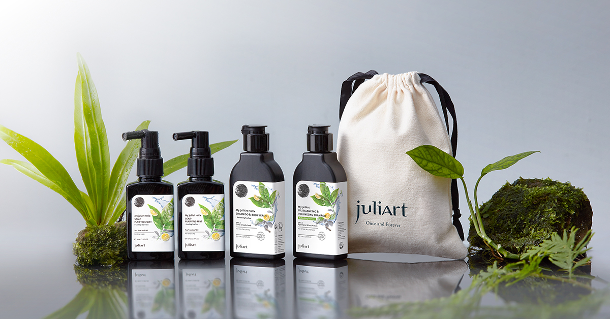 juliArt 覺亞同步推出「夏季沁涼 4 入組」，從頭皮淨化、清爽控油到日常養護，維持夏季清新舒適的頭皮狀態。