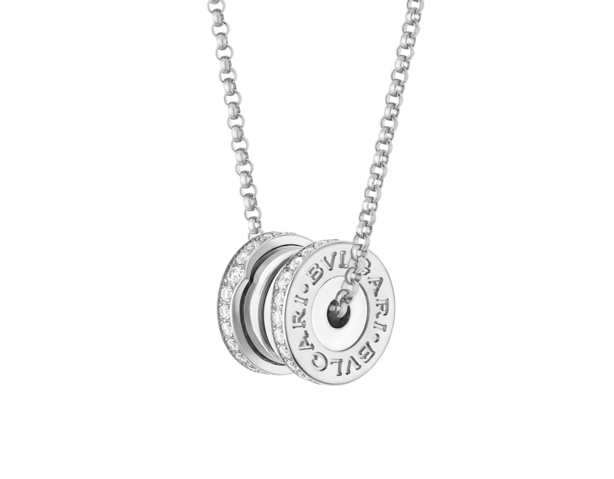 BVLGARI B.ZERO1系列 白金鑲鑽項鍊