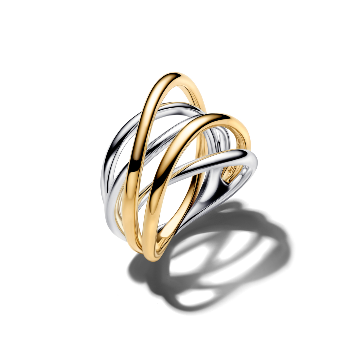PANDORA 自然流線雙色編織戒指_164673C00_NT$4,680