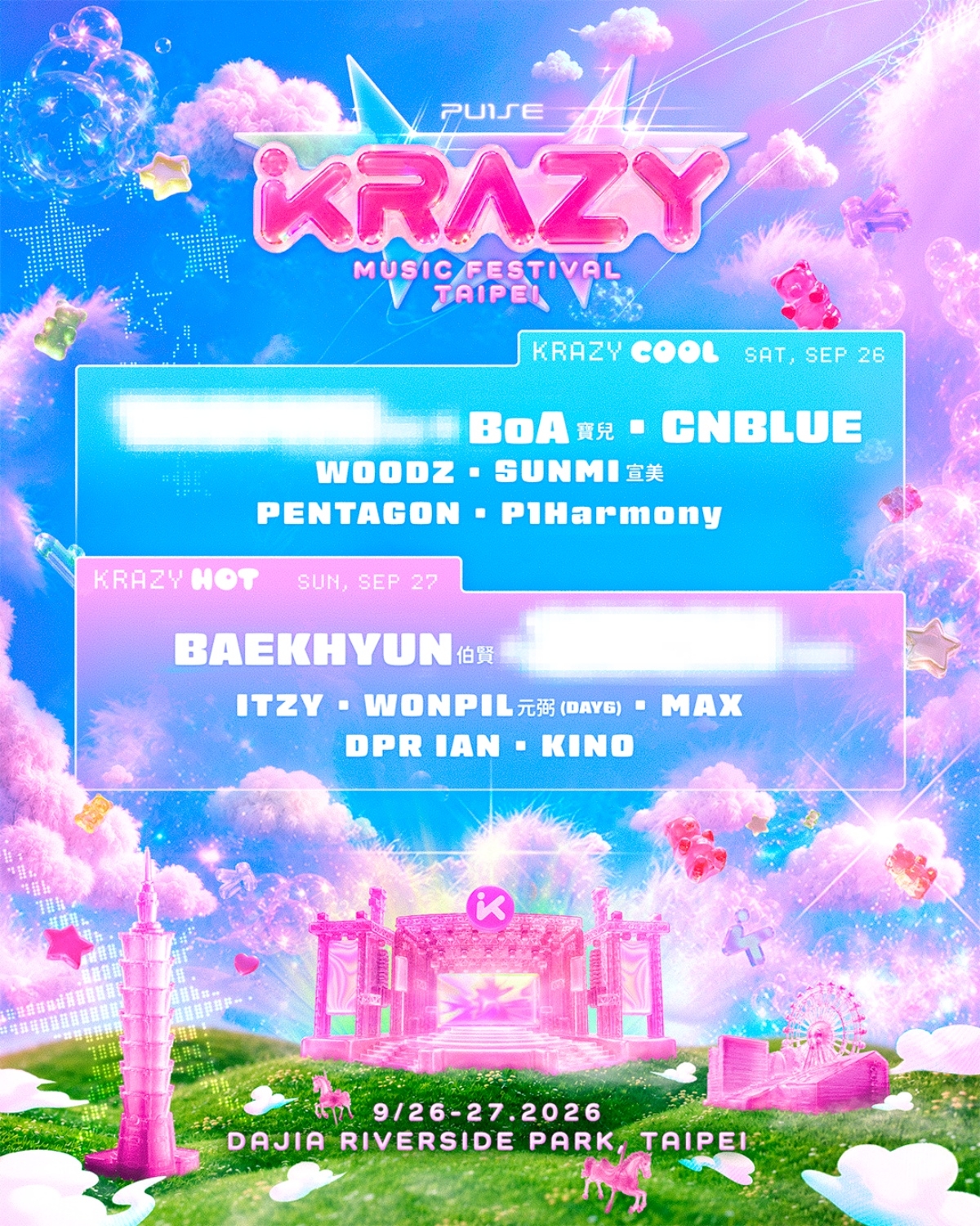 KRAZY Music Festival Taipei目前已公布超狂陣容名單，更多重量級卡司即將公布。