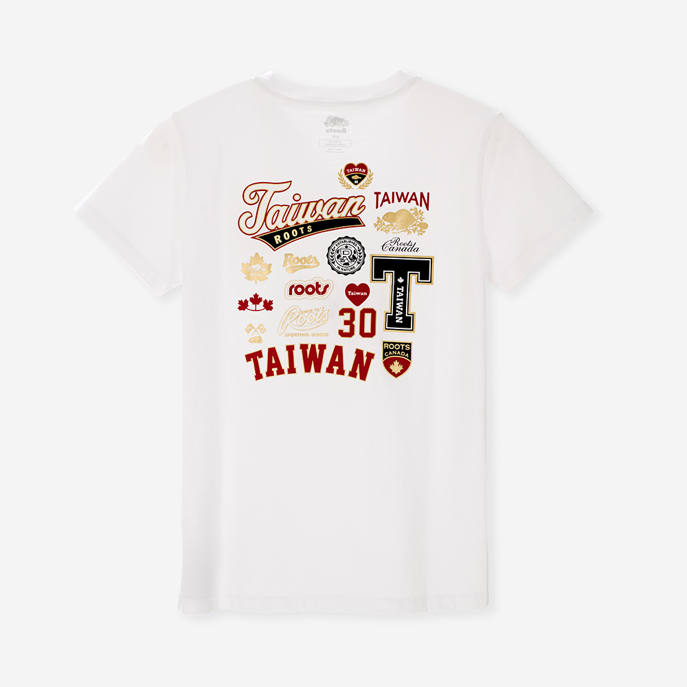Roots TAIWAN DAY PATCHES 短袖上衣 白色，NT1,880